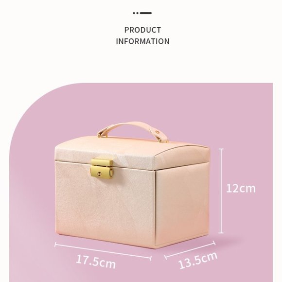 PU Leather Ladder Style Jewelry Box with Lock Mirror and Side Doors - Picture 7 of 8